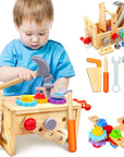 Kids Tool Set - 29 PCS Wooden Toddler Tool with Box, Montessori STEM Educational Pretend Play Construction Toy for 2 3 4 5 6 Year Old Boys Girls, Best Birthday Gift