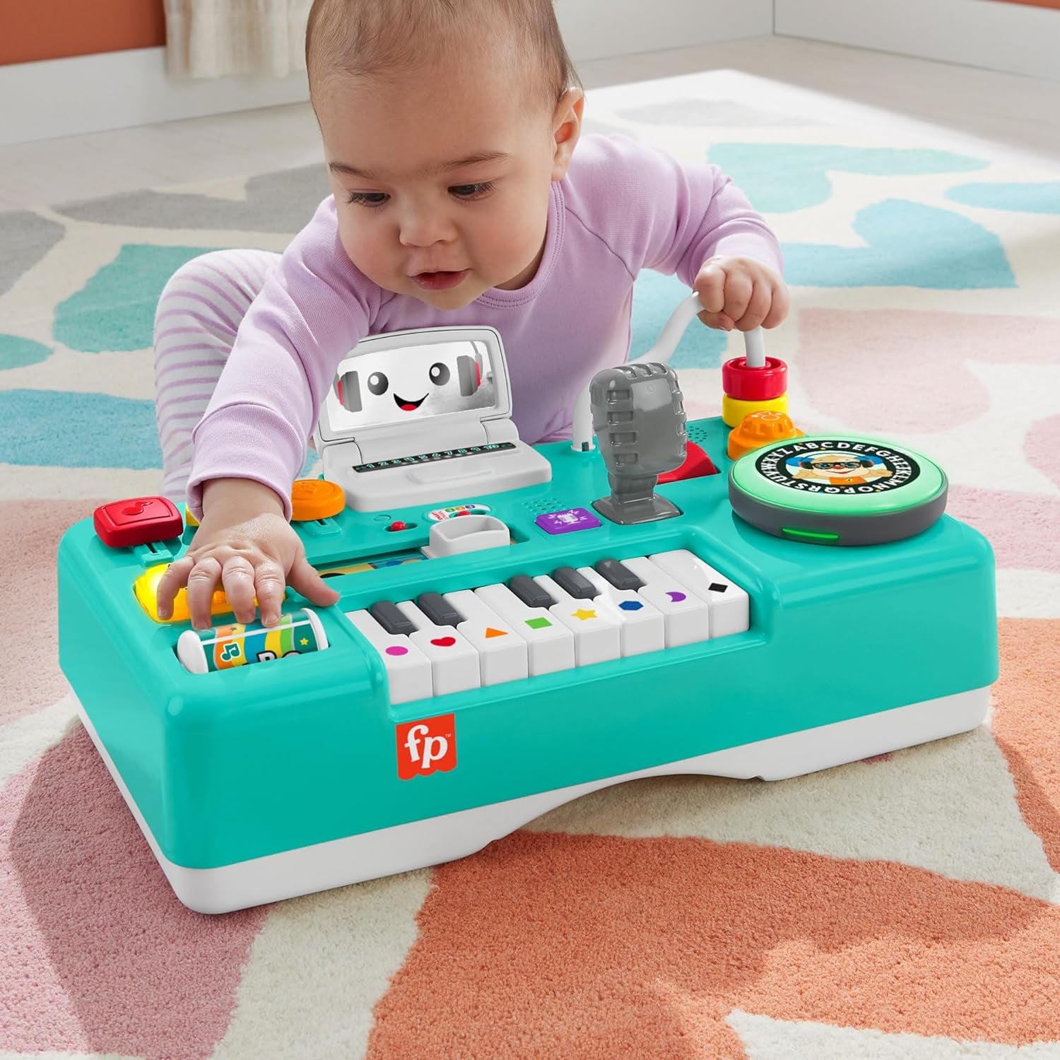 Laugh & Learn Baby & Toddler Toy Mix & Learn DJ Table Musical Activity Center with Lights & Sounds for Ages 6+ Months