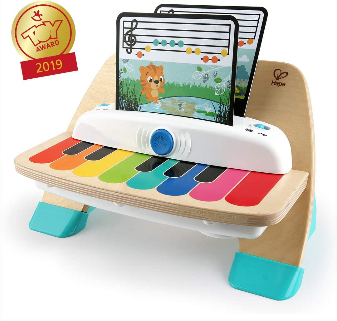 and Hape Magic Touch Piano Wooden Musical Toddler Toy, Age 6 Months and Up