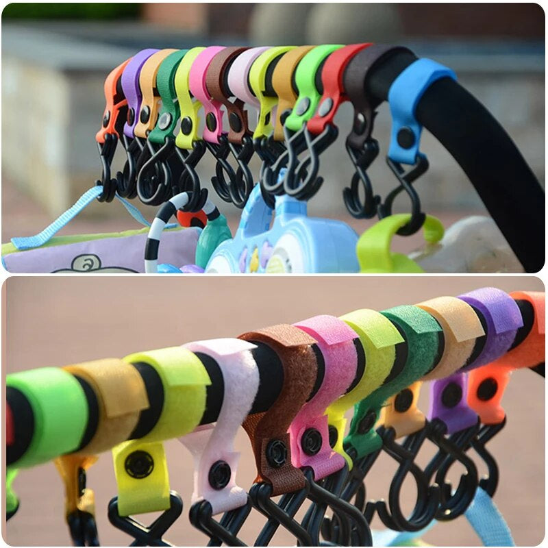 2Pcs Sturdy Stroller Accessory Hooks Wheelchair Stroller Pram Bag Hook Baby Strollers Shopping Bag Clip Stroller Accessories