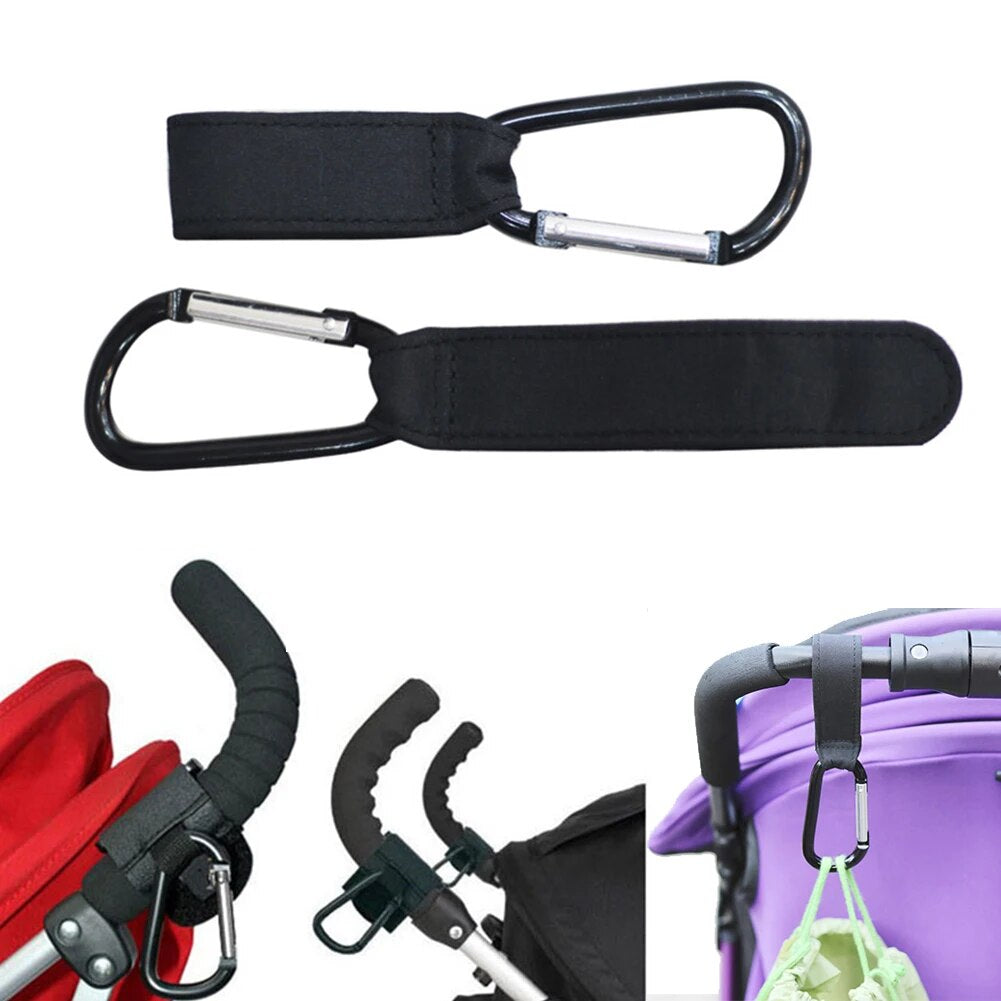 4/2Pcs Black Stroller Hooks Wheelchair Stroller Pram Carriage Bag Hanger Hook Shopping Bag Clip Convenient Stroller Accessory