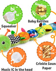 Baby Toys Musical Caterpillar,Infant Stuffed Animal Toys with Crinkle and Rattles,Soft Sensory Toys with Textures for Tummy Time Newborn Boys Girls 0 3 6 12 Months(Green)