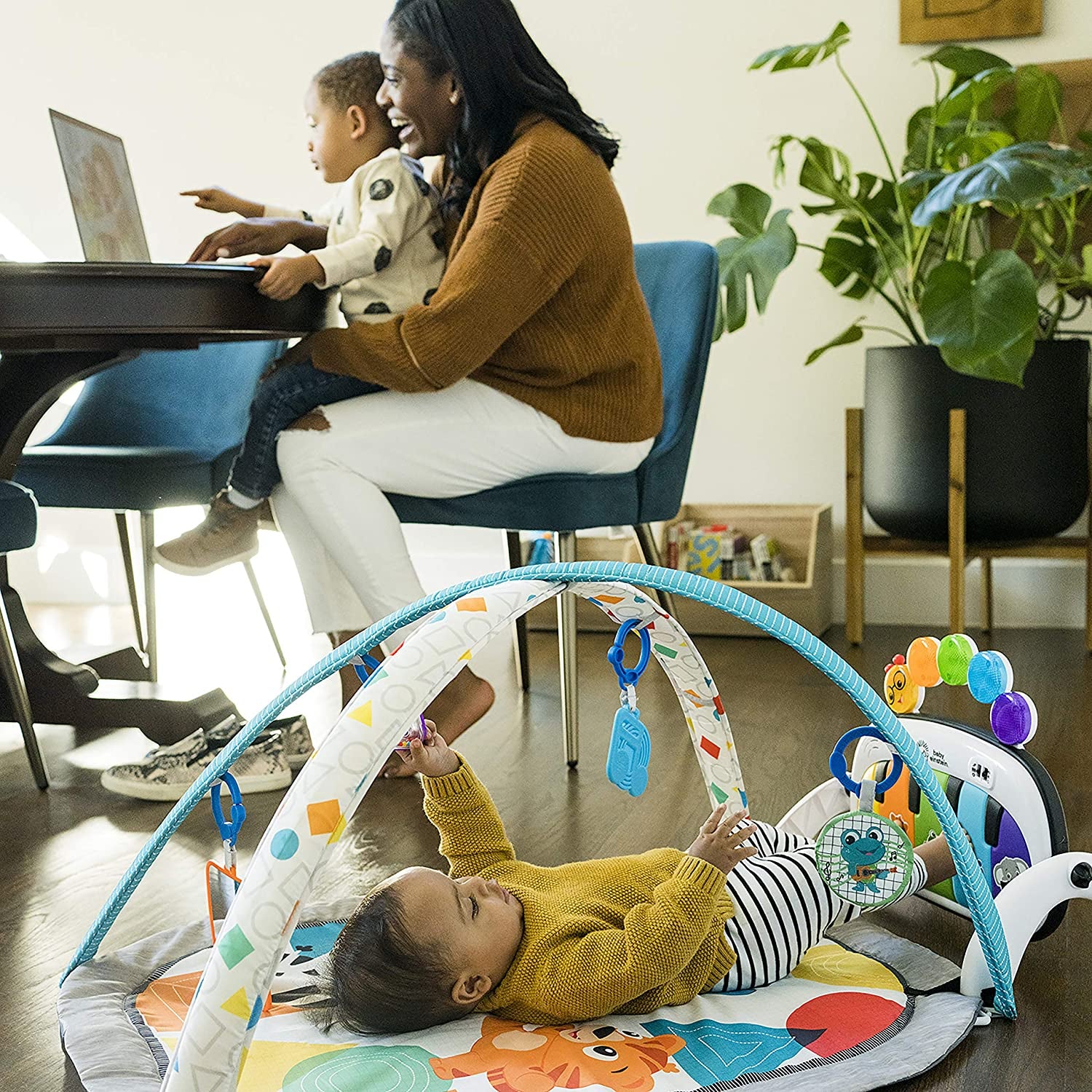 4-In-1 Kickin&#39; Tunes Music and Language Play Gym and Piano Tummy Time Activity Mat