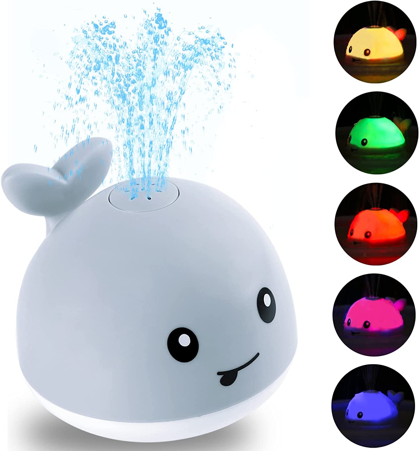 Baby Bath Toys Gifts, Christmas Rechargeable Baby Toys Whale, Light up Bath Toys, Sprinkler Bathtub Toys for Toddlers Infant Kids Boys Girls, Spray Water Bath Toy, Pool Bathroom Baby Toy