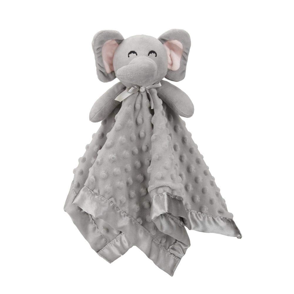 Elephant Security Blanket, Soft Lovey Unisex Lovie Christmas Baby Gifts for Newborn Boys and Girls Snuggle Toy Stuffed Animal Grey 16 Inch