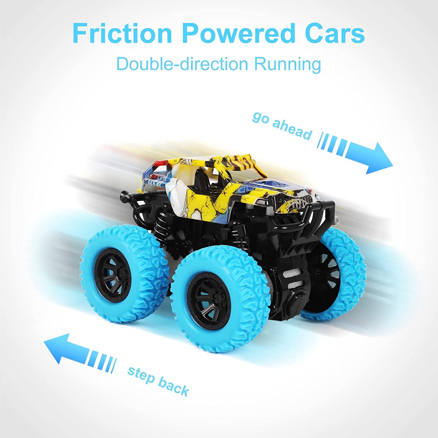 Car Toys for Boys 3-5 Years Old - Monster Truck 2 Pack 360° Rotating Stunt Cars - Toddler Toys for Girls Birthday Christmas Party Gifts.