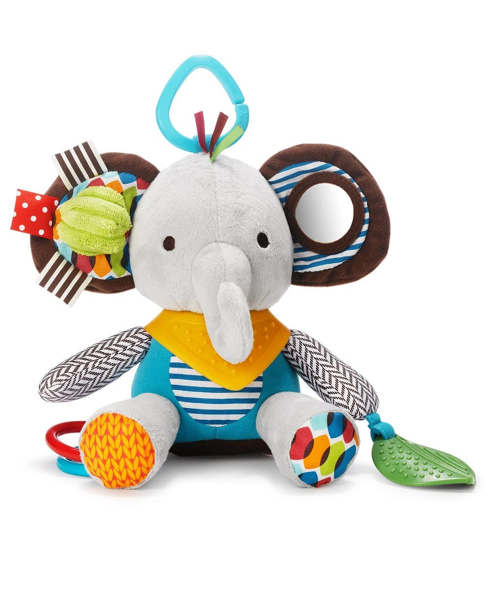 Bandana Buddies Baby Activity and Teething Toy with Multi-Sensory Rattle and Textures, Elephant