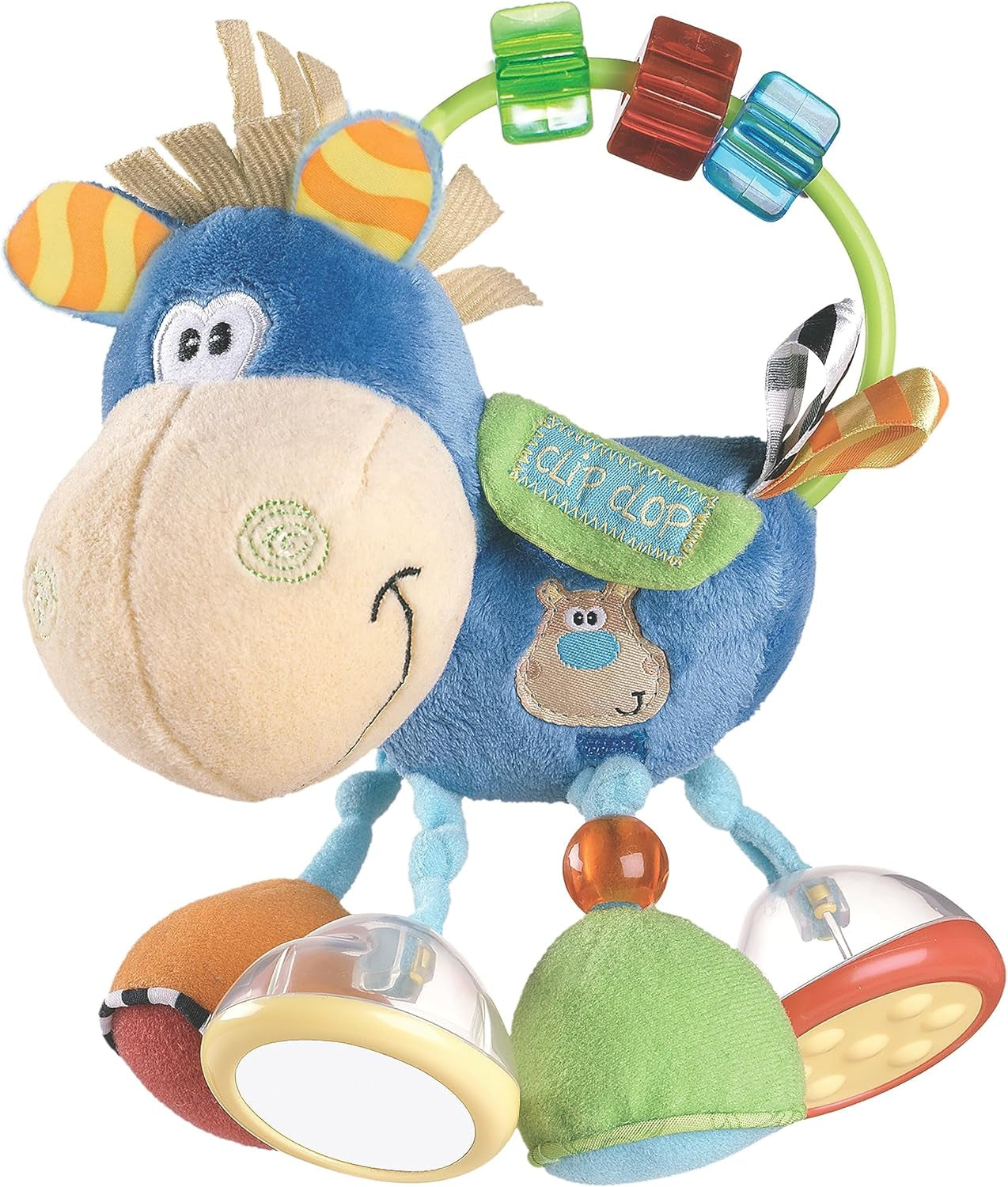 Horse Clip Clop Activity Rattle Dark Blue - Nurturing Developmental Toy for 3+ Months - the Ultimate Blend of Teething & Early Engagement - Baby'S First Rattles with a Charming Horse Pattern