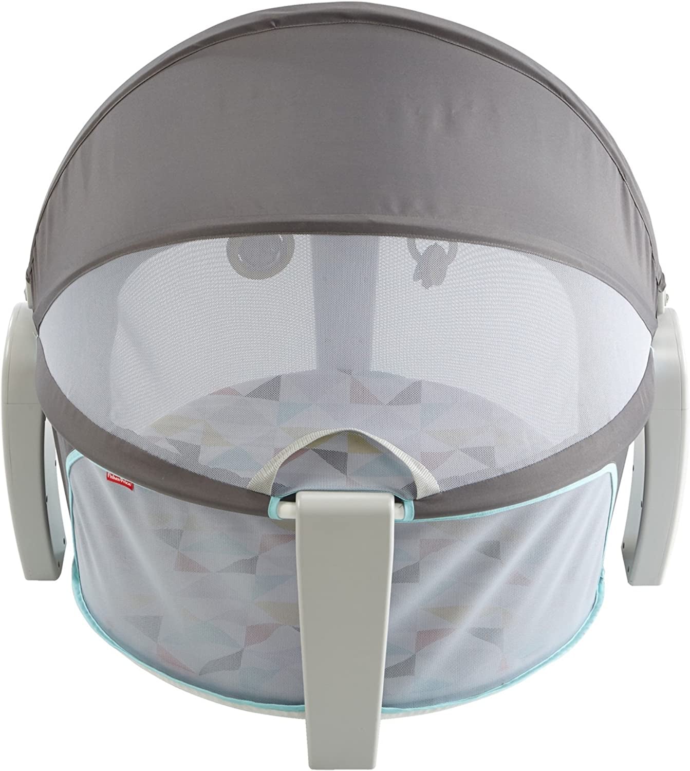 Portable Bassinet and Play Space On-The-Go Baby Dome with Developmental Toys and Canopy, Windmill