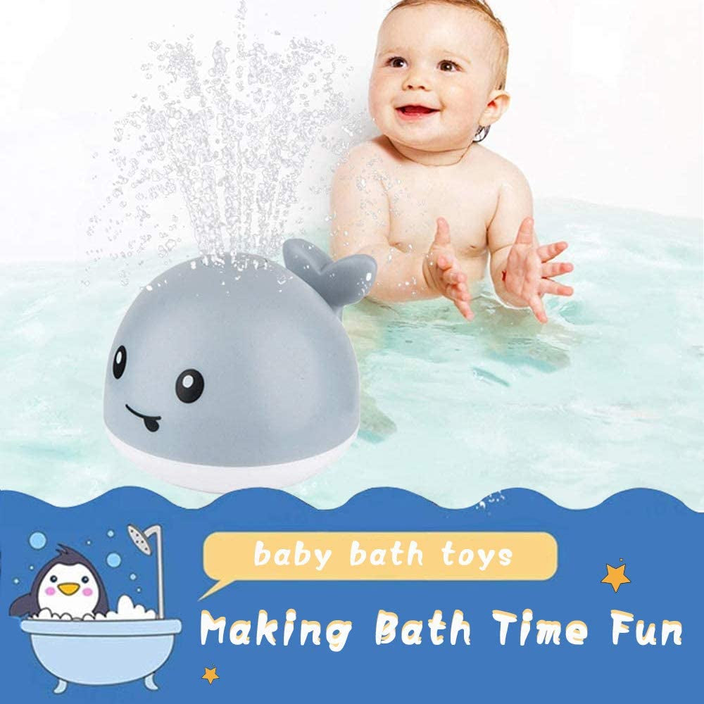 Baby Bath Toys Gifts, Christmas Rechargeable Baby Toys Whale, Light up Bath Toys, Sprinkler Bathtub Toys for Toddlers Infant Kids Boys Girls, Spray Water Bath Toy, Pool Bathroom Baby Toy