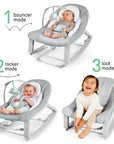 Keep Cozy 3-In-1 Grow with Me Vibrating Baby Bouncer, Seat & Infant to Toddler Rocker, Vibrations & -Toy Bar, 0-30 Months up to 40 Lbs (Weaver)