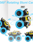 Car Toys for Boys 3-5 Years Old - Monster Truck 2 Pack 360° Rotating Stunt Cars - Toddler Toys for Girls Birthday Christmas Party Gifts.