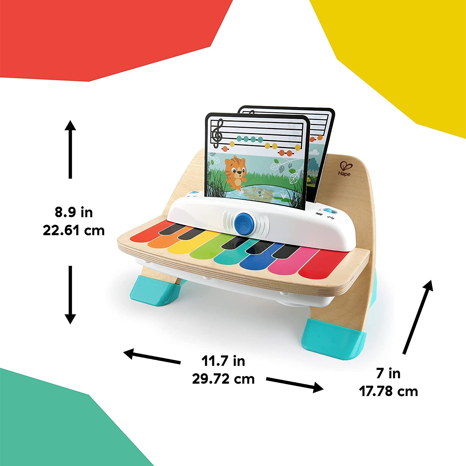 and Hape Magic Touch Piano Wooden Musical Toddler Toy, Age 6 Months and Up