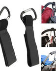 4/2Pcs Black Stroller Hooks Wheelchair Stroller Pram Carriage Bag Hanger Hook Shopping Bag Clip Convenient Stroller Accessory