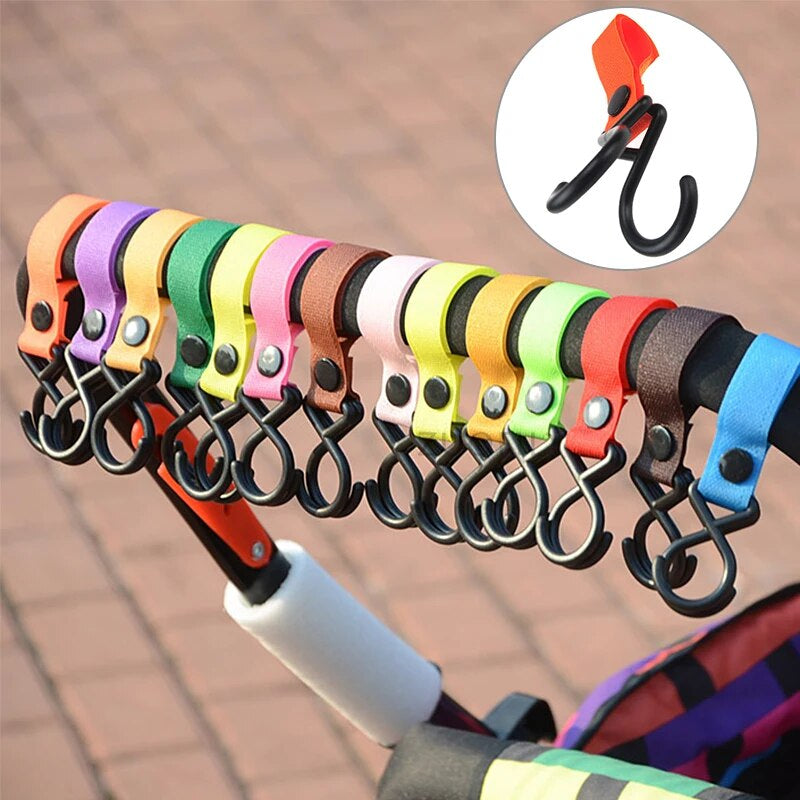 2Pcs Sturdy Stroller Accessory Hooks Wheelchair Stroller Pram Bag Hook Baby Strollers Shopping Bag Clip Stroller Accessories