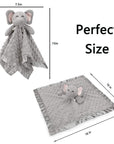 Elephant Security Blanket, Soft Lovey Unisex Lovie Christmas Baby Gifts for Newborn Boys and Girls Snuggle Toy Stuffed Animal Grey 16 Inch