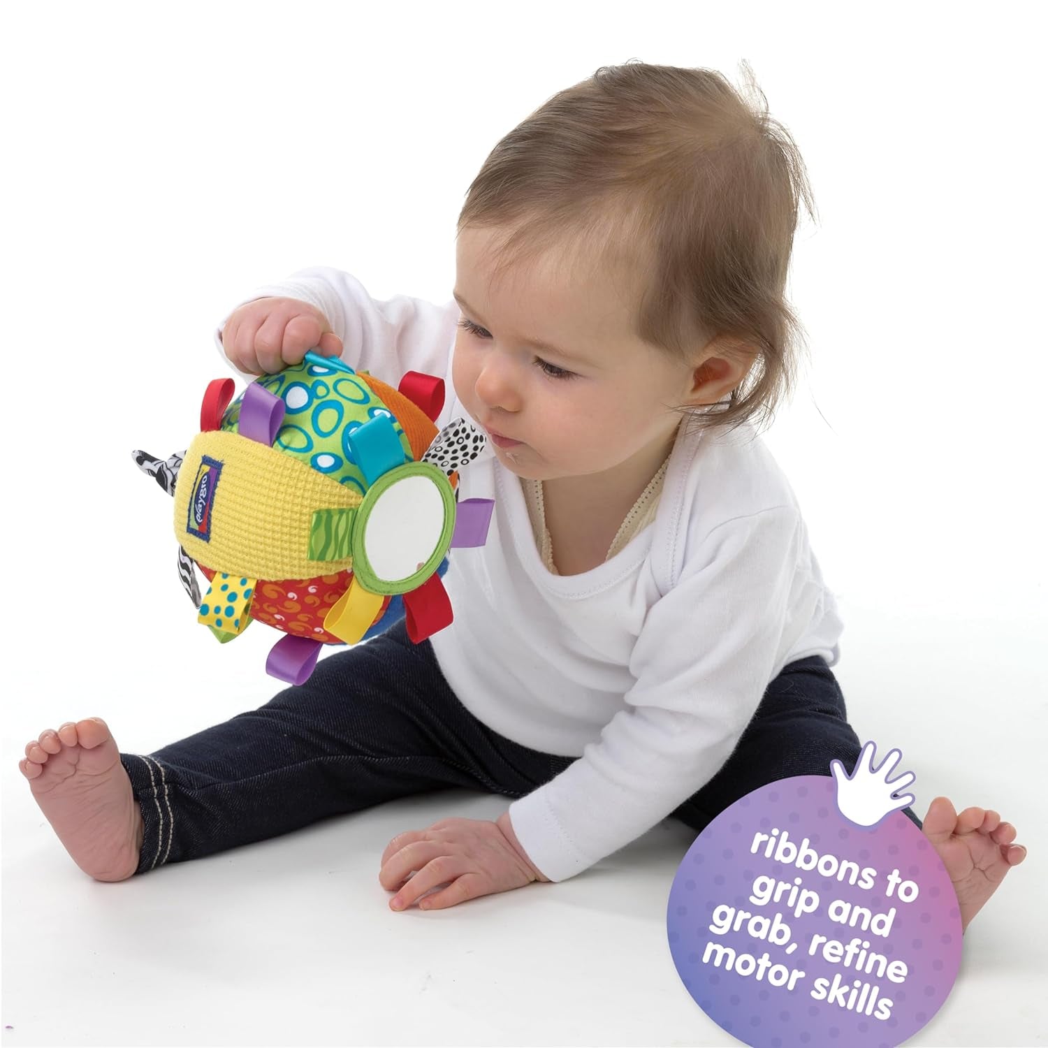 Kick & Play Loopy Loops Ball - Interactive Sensory Development Toy for Babies 3+ Months - Boosts Touch, Movement Skills - Crawling Baby Toy