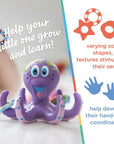 Floating Purple Octopus with 3 Hoopla Rings Interactive Bath Toy