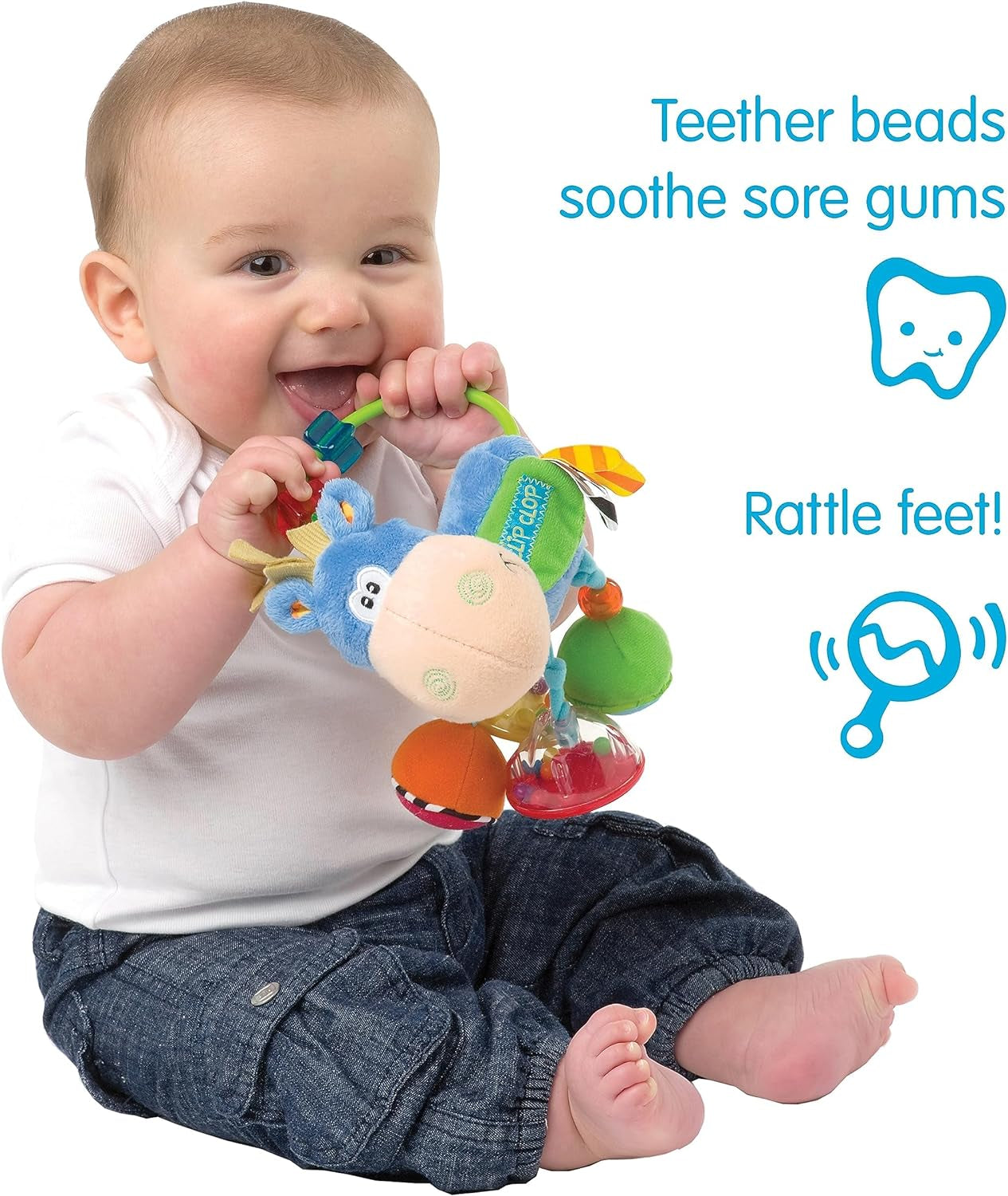 Horse Clip Clop Activity Rattle Dark Blue - Nurturing Developmental Toy for 3+ Months - the Ultimate Blend of Teething & Early Engagement - Baby'S First Rattles with a Charming Horse Pattern