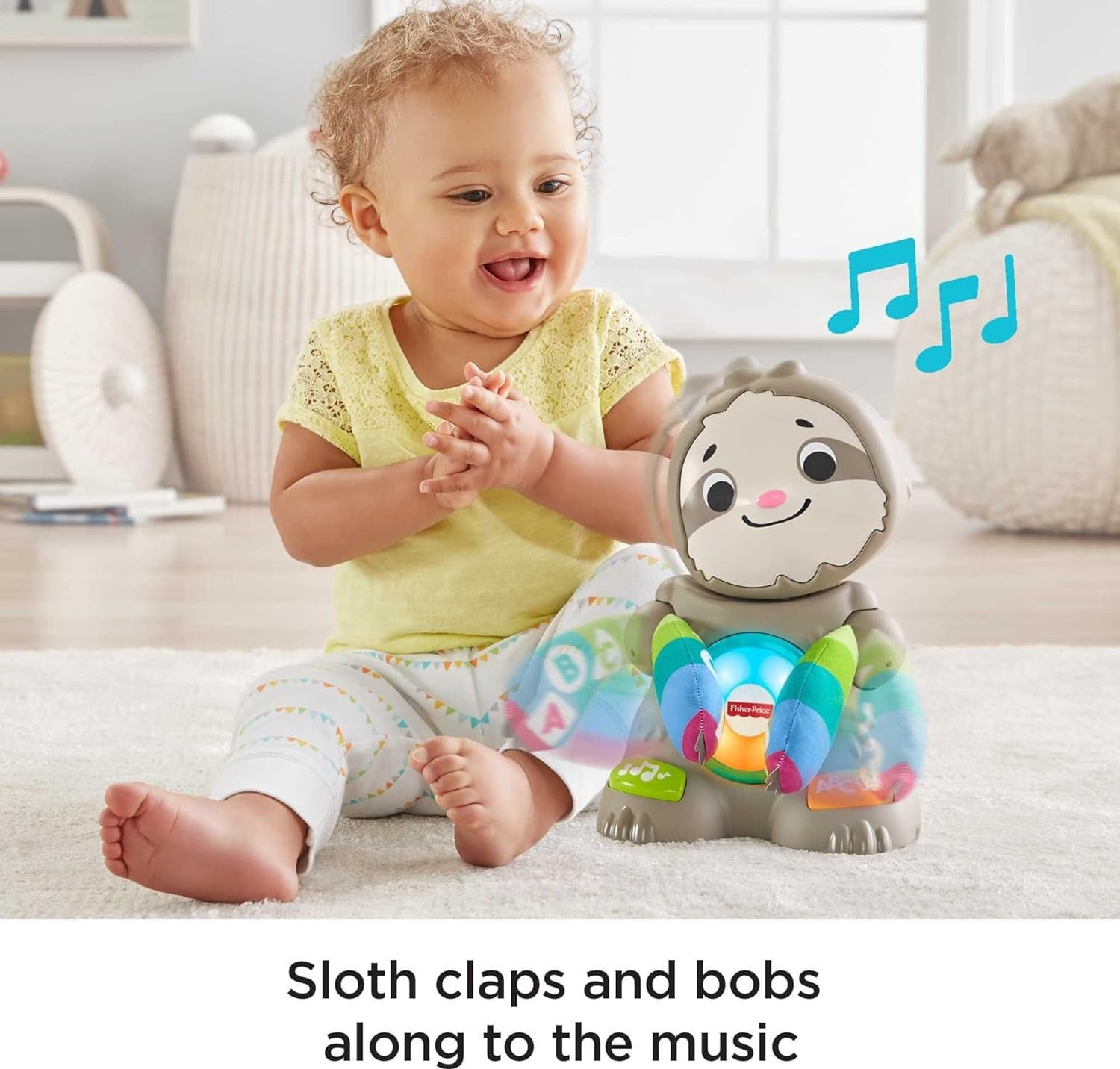 Linkimals Learning Toy Smooth Moves Sloth with Interactive Music and Lights for Infants and Toddlers