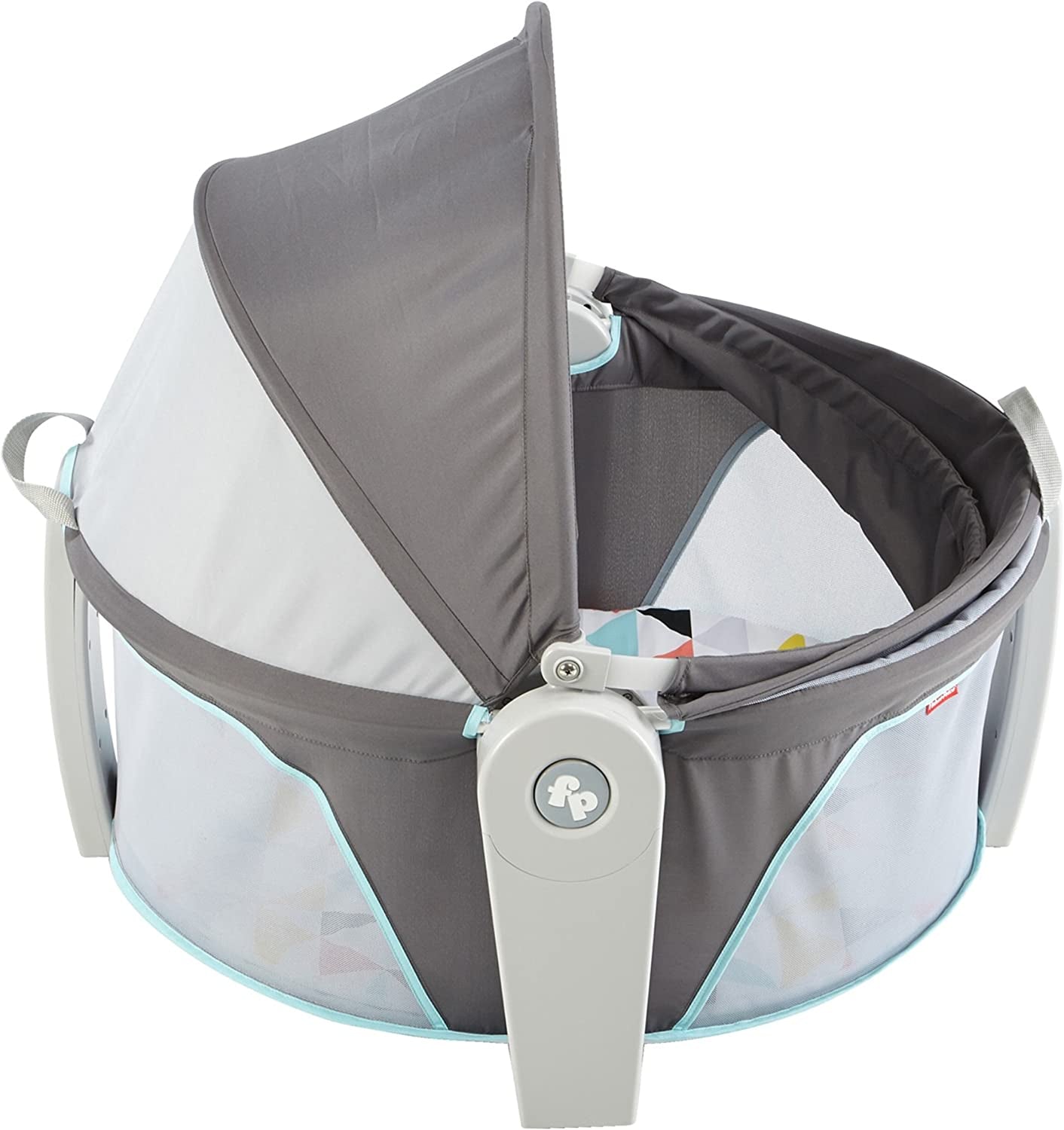 Portable Bassinet and Play Space On-The-Go Baby Dome with Developmental Toys and Canopy, Windmill