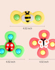 3PCS  Suction Cup Spinner Toys for 1 Year Old Boy Girl|Spinning Top Toddler Toys Age 1-2|1 2 Year Old Boy Birthday Gift|Baby Bath Toys for Kids Ages 1-3|Sensory Toys for Toddlers 1-3